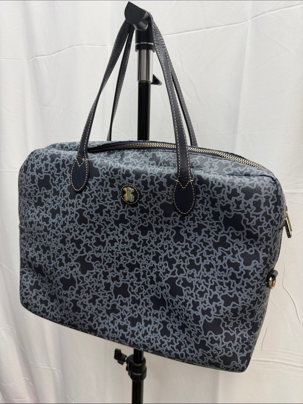 Women’s Navy Patterned laptop Tote Bag